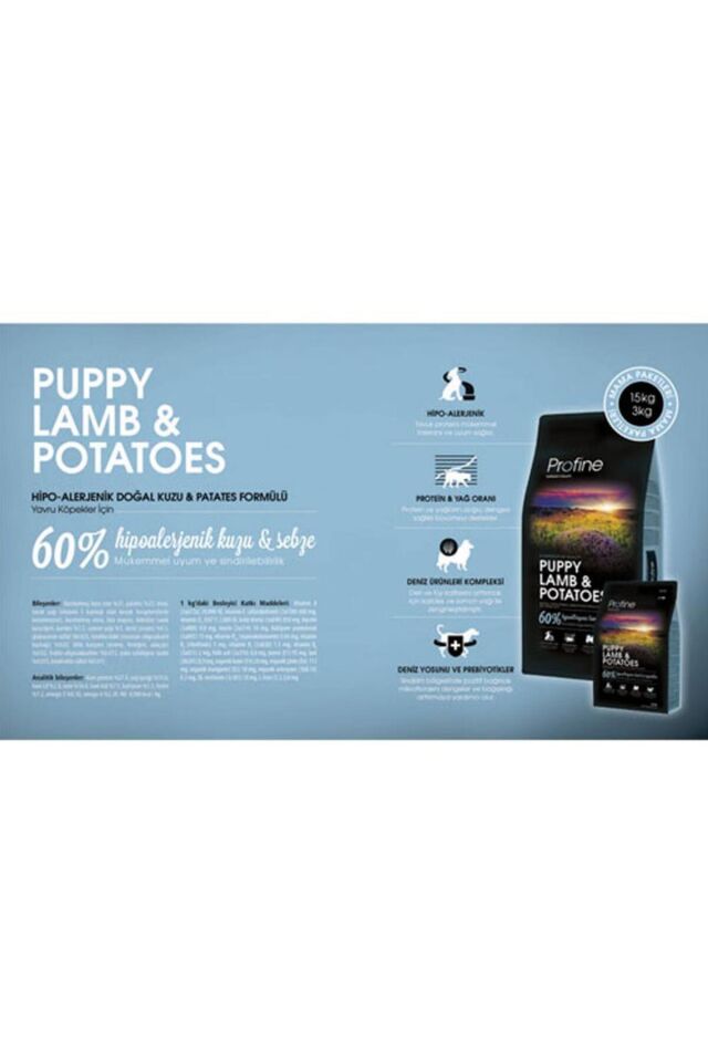 3kg Puppy Kuzu Etli Yavru Köpek Maması