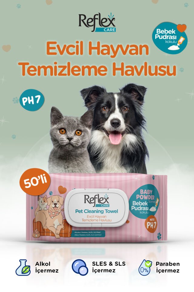 Care Evcil Hayvanlar için Çok Amaçlı Temizleme Havlusu 50'li