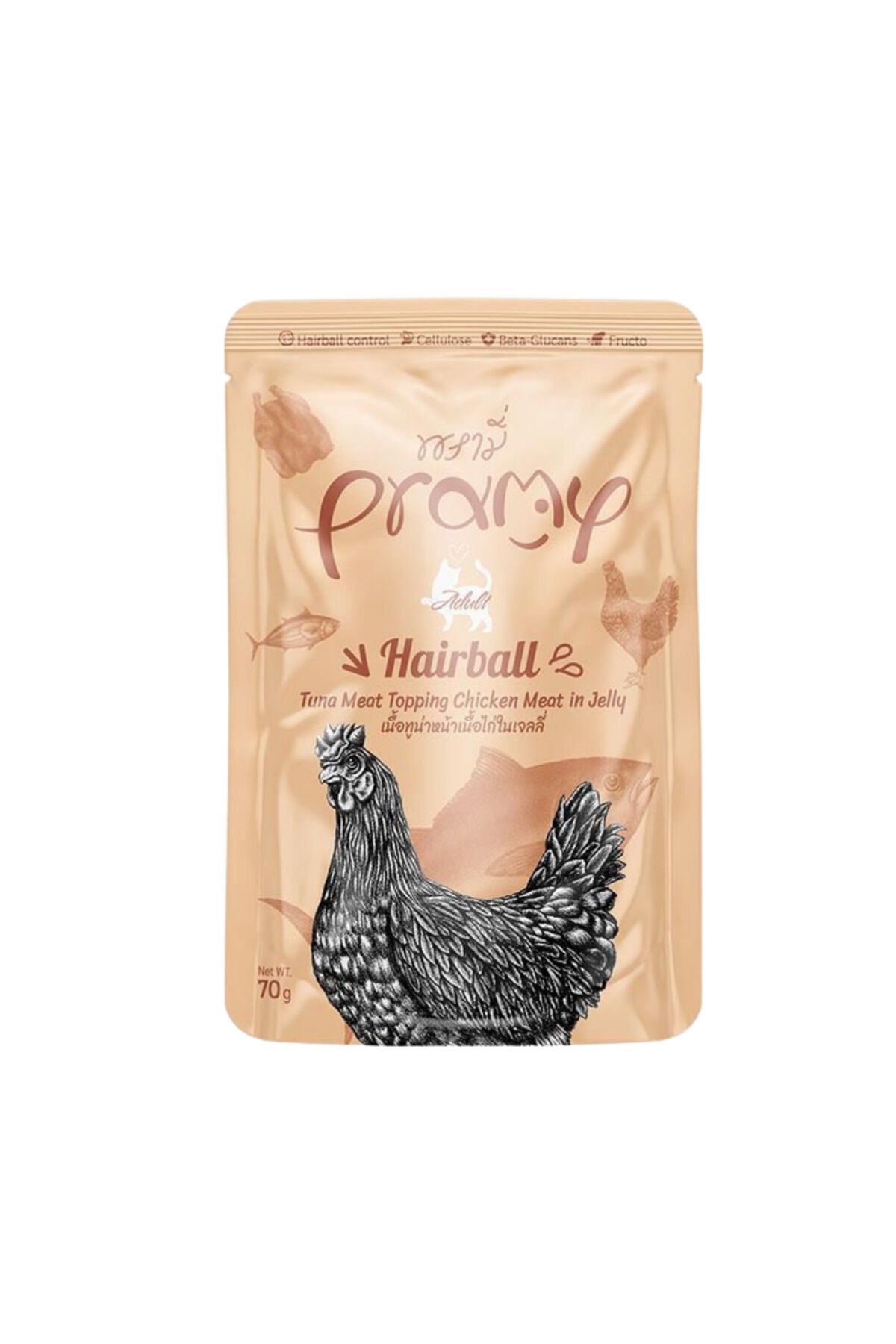 Hairball Jöle İçinde Ton Balıklı ve Tavuk Etli Kedi Yaş Maması 70gr