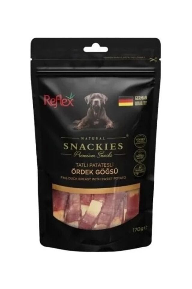 Snackies Natural Tatlı Patatesli Ördek Göğsü Tahılsız Köpek Ödül Maması 170 gr