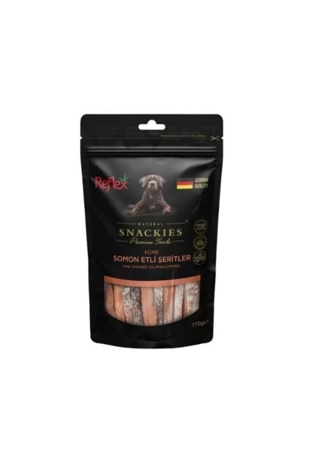Snackies Natural Füme Somon Etli Şerit Köpek Ödül Maması 170 Gr