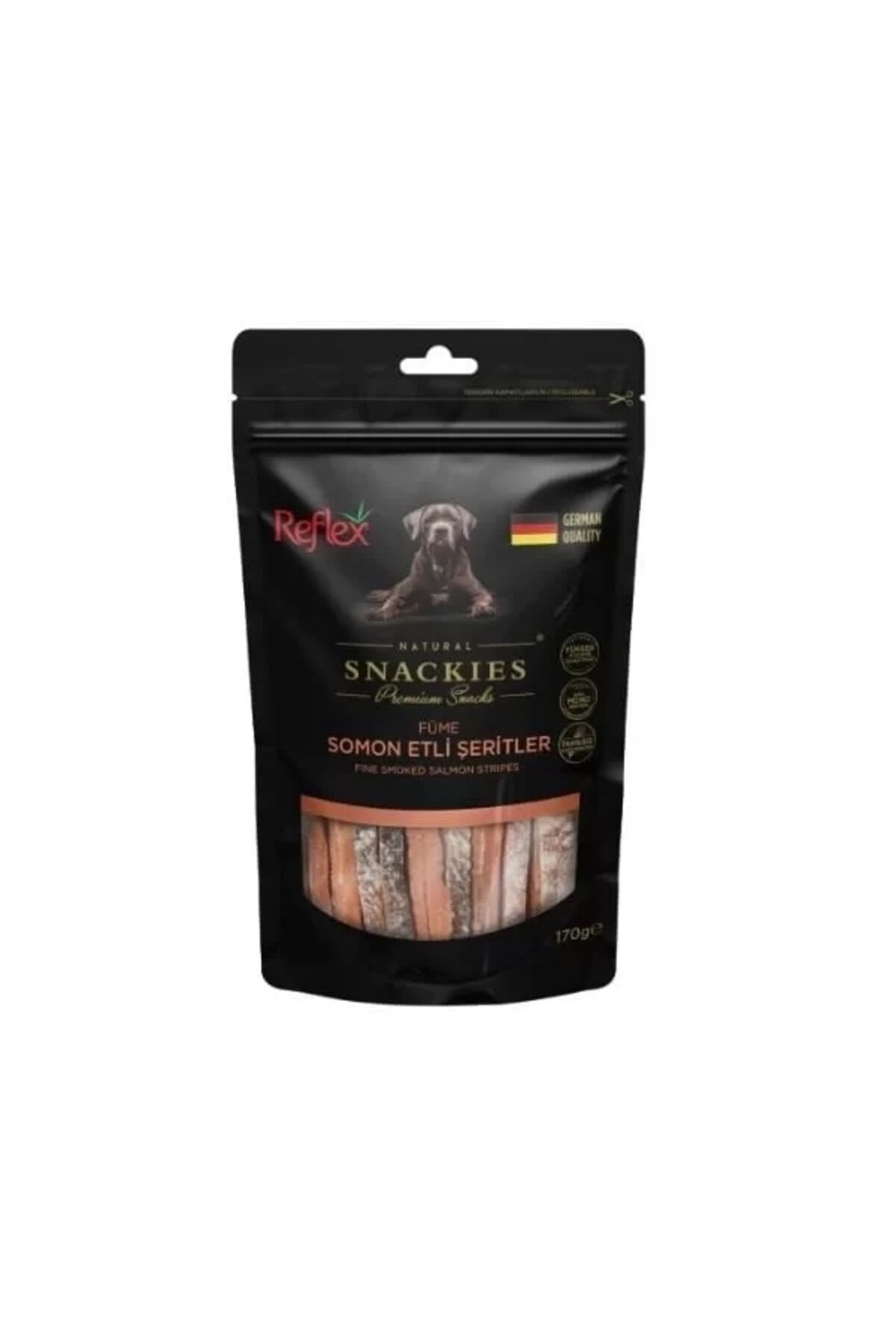Snackies Natural Füme Somon Etli Şerit Köpek Ödül Maması 170 Gr