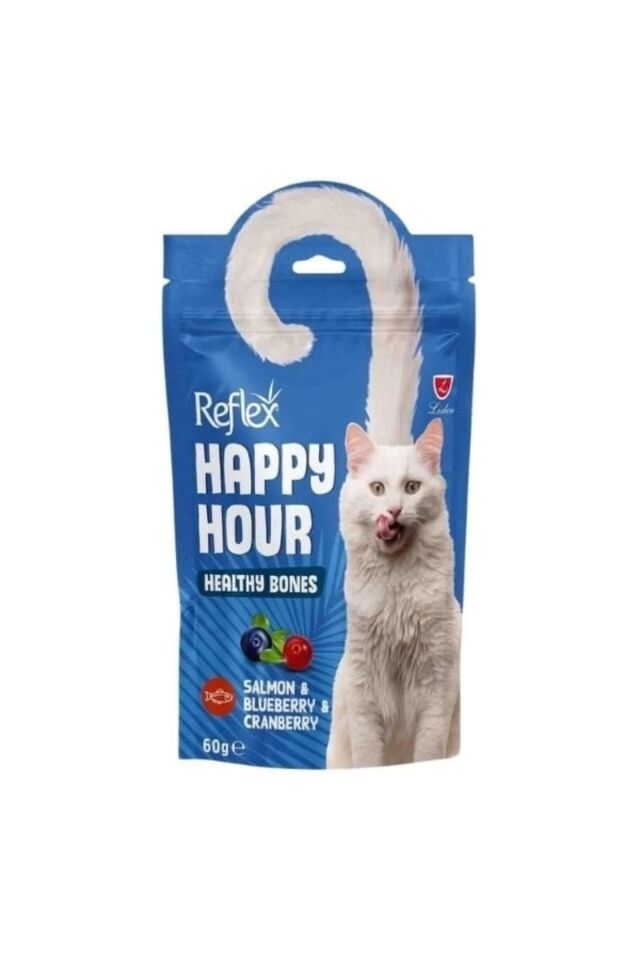 Happy Hour Somonlu ve Yaban Mersinli Destekleyici Kedi Ödülü 60 Gr