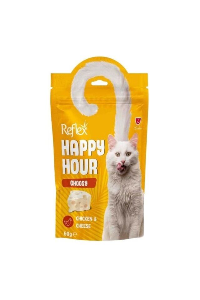 Happy Hour Tavuk Etli ve Peynirli Seçici Kediler için Kedi Ödülü 60 Gr