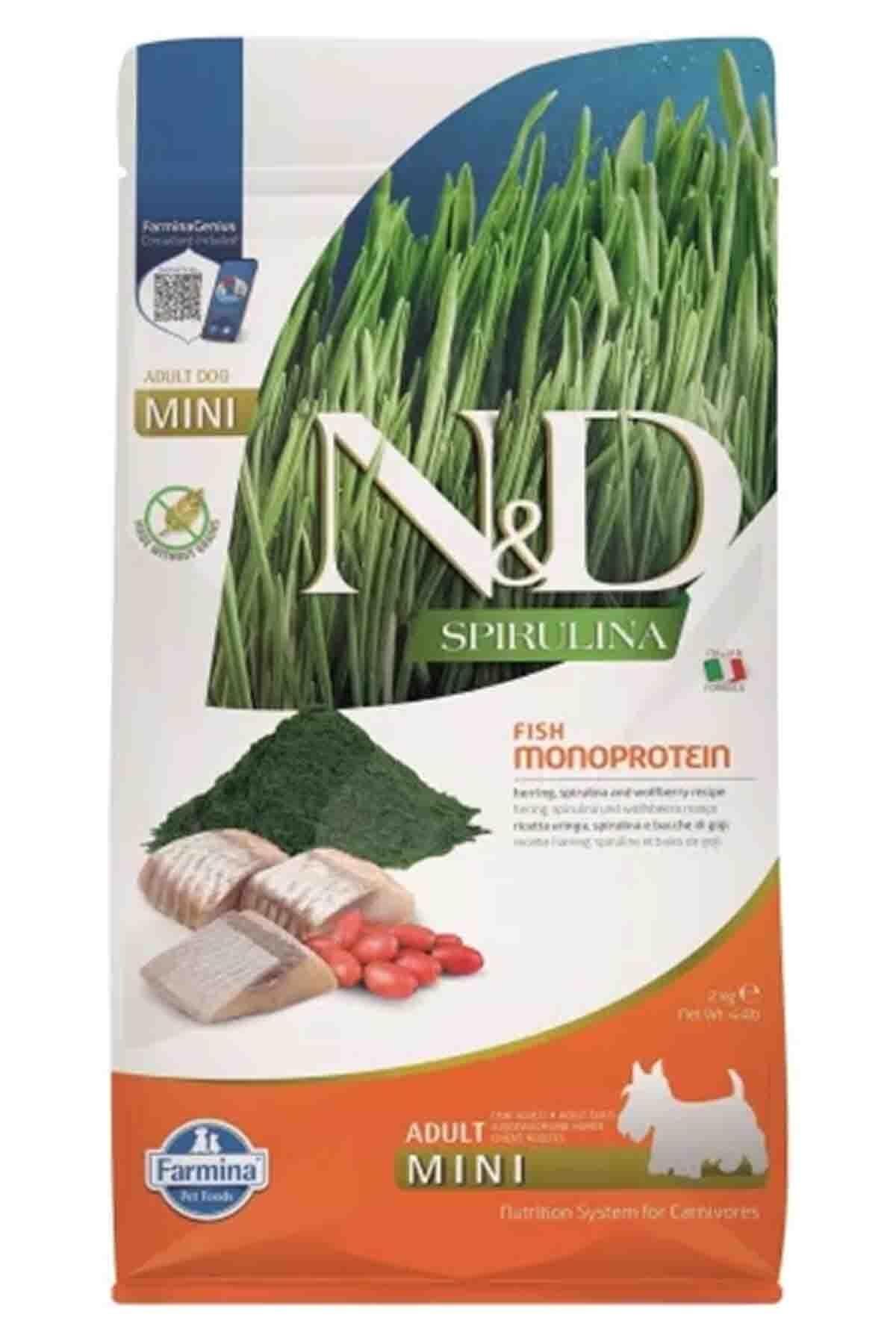 Spirulina Ringa Balıklı Küçük Irk Yetişkin Tahılsız Köpek Maması 2kg