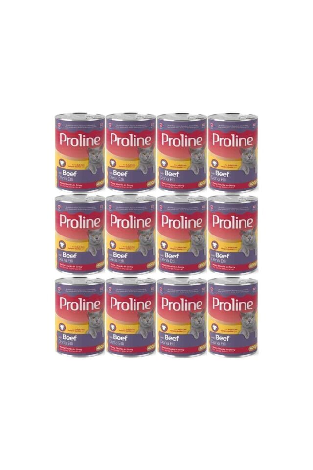 Proline Sos İçinde Dana Etli Yetişkin Kedi Konservesi 400 Gr*12 Adet