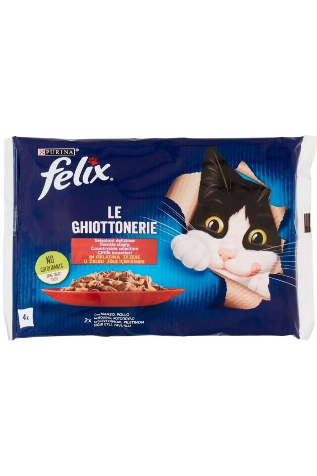 Multipack Sığır Ve Tavuklu Yetişkin Yaş Kedi Maması 4x85 gr