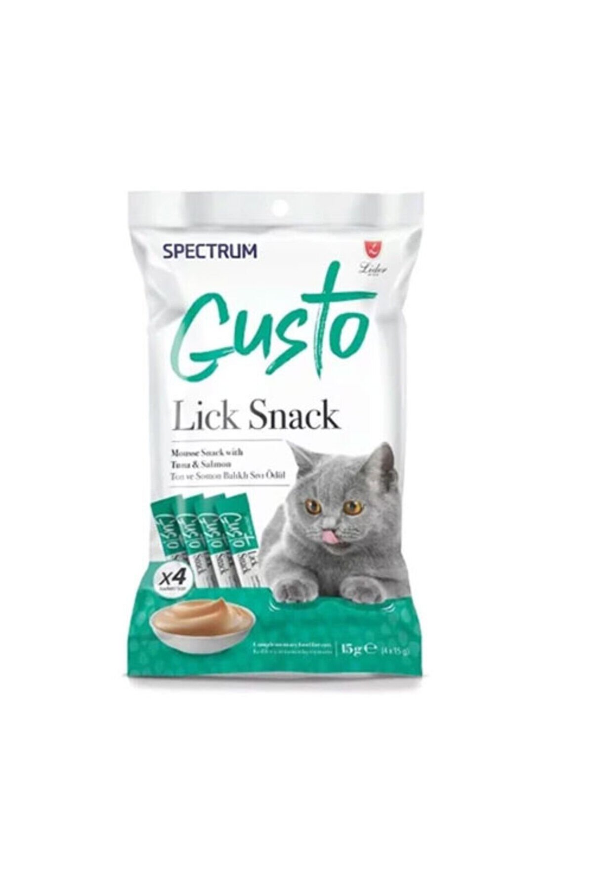 Gusto Ton Balıklı ve Somonlu Sıvı Kedi Ödül Maması 4x15 Gr