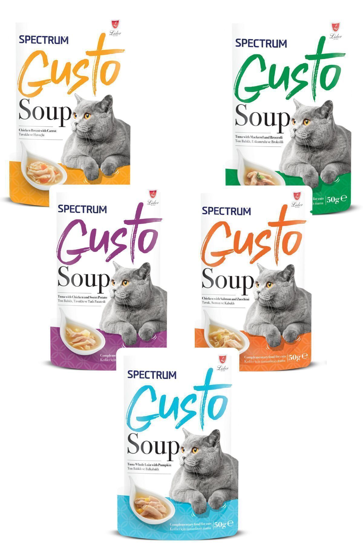 Gusto 5 Farklı Çeşit Kedi Çorbası