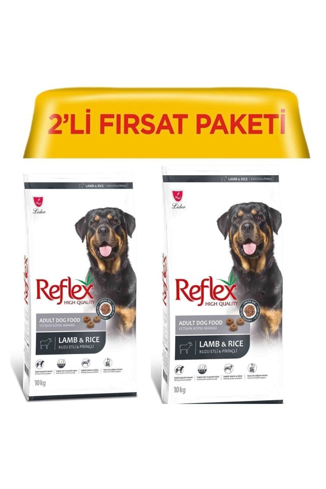 Reflex Kuzu Etli & Pirinçli Yetişkin Köpek Maması 10 kg 2 Adet