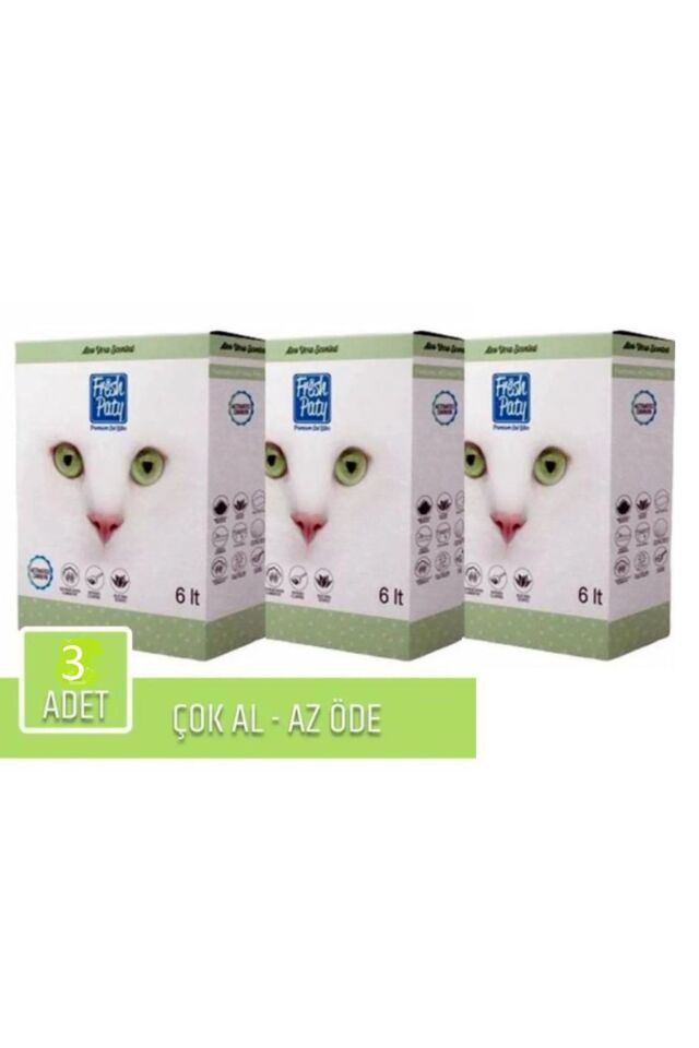 Fresh Paty Aloe Vera Kokulu Aktif Carbon Kedi Kumu 6 Lt Fresh Paty _ 3 Adet_