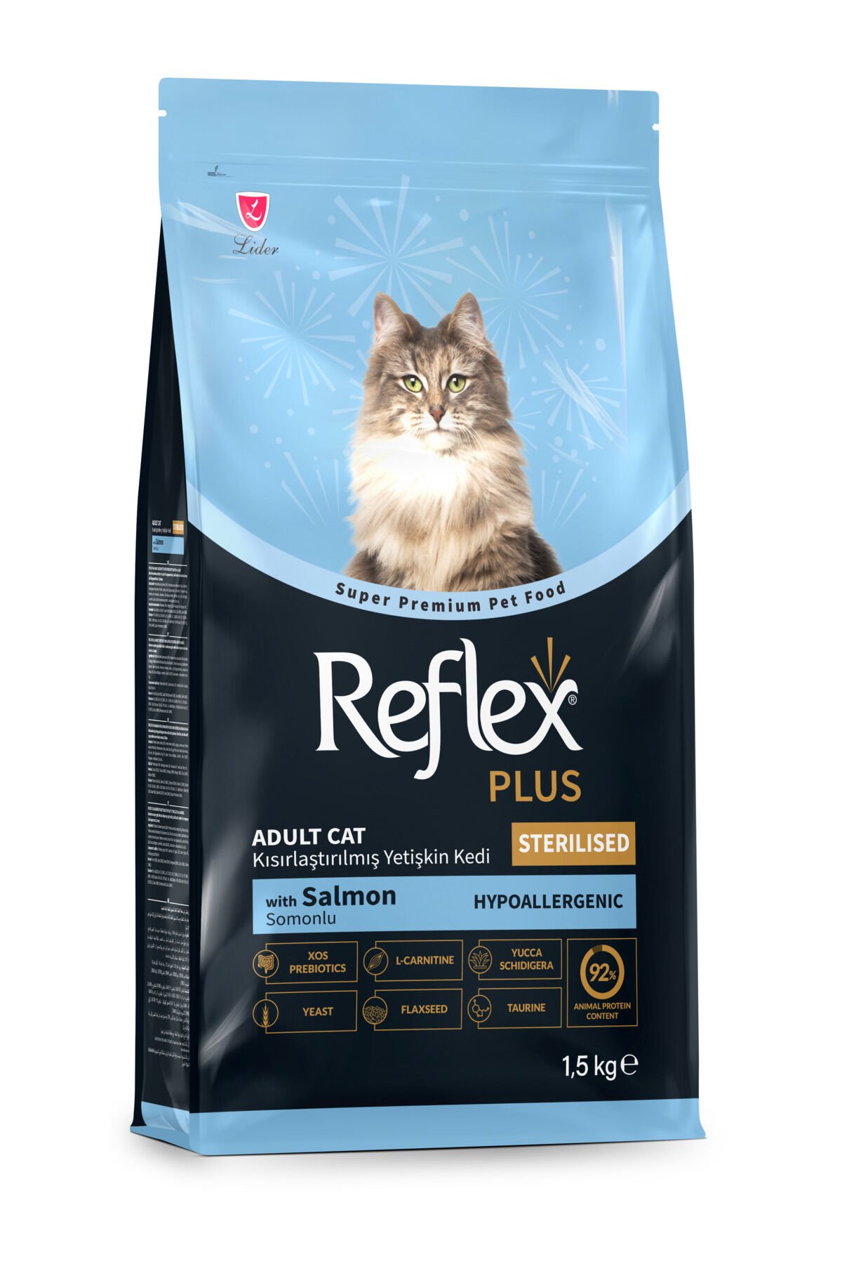 Plus Hipoalerjenik Kısırlaştırılmış/Sterilized Somonlu Yetişkin Kedi Maması 1,5 kg + 500 gr