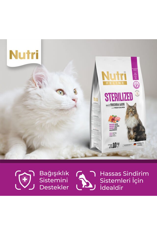 Nutri Sterilised /kısırlaştırılmış Tahılsız Somonlu Kedi Maması 10 Kg