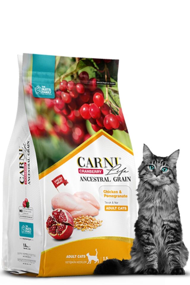 Cranberry Düşük Tahıllı Tavuklu Ve Narlı Yetişkin( Adult ) Kedi Maması ( 1,5kg )