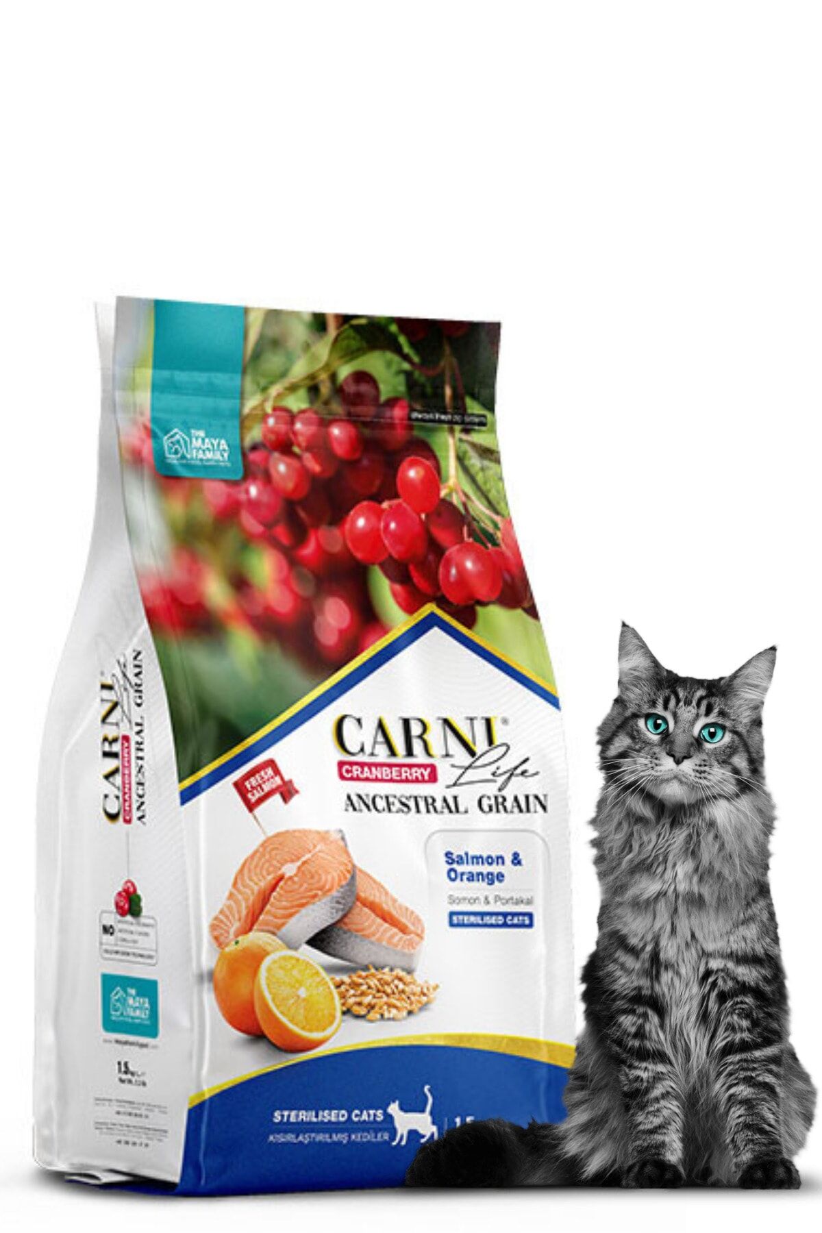 Cranberry Düşük Tahıllı Somon Ve Portakallı Kısırlaştırılmış Adult Kedi Maması ( 1,5kg)