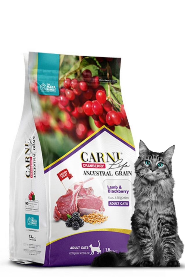 Cranberry Düşük Tahıllı Kuzu Ve Blackberry Yetişkin/adult Kedi Maması (1,5kg)