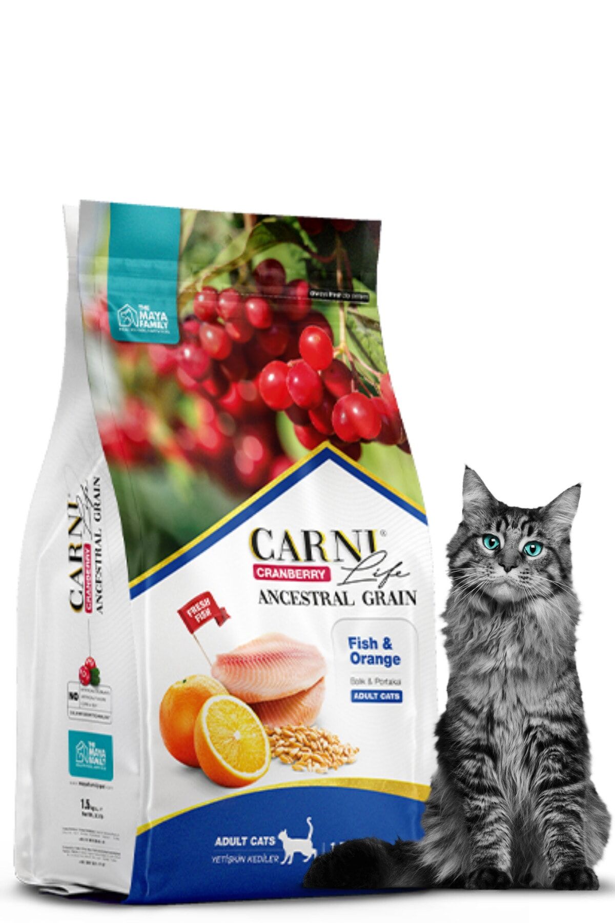 Cranberry Düşük Tahıllı Balık Ve Portakallı Yetişkin (adult) Kedi Maması (1,5kg)