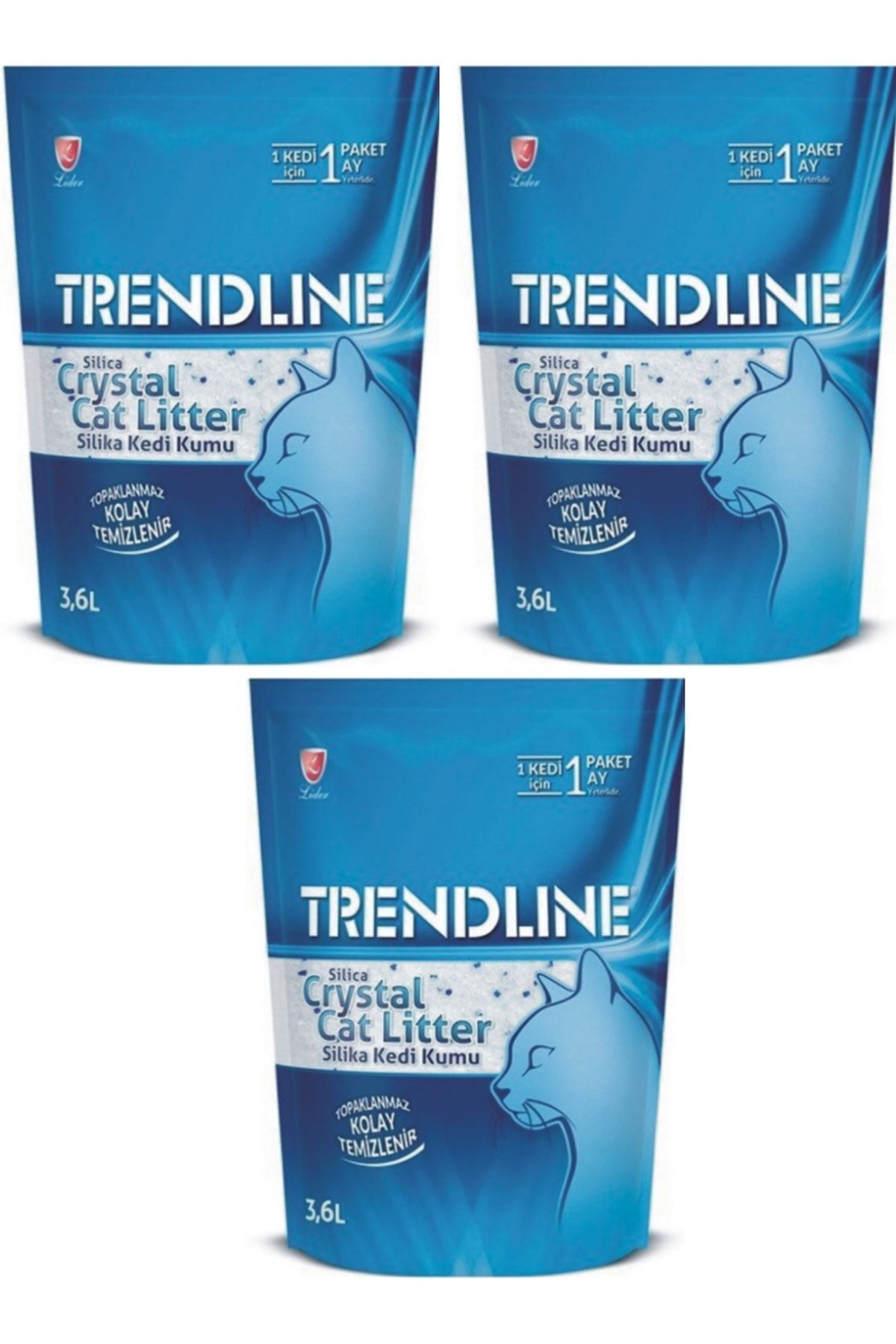 Silika Crystal Cat Litter Kedi Kumu 3,6 Litre X 3 Adet