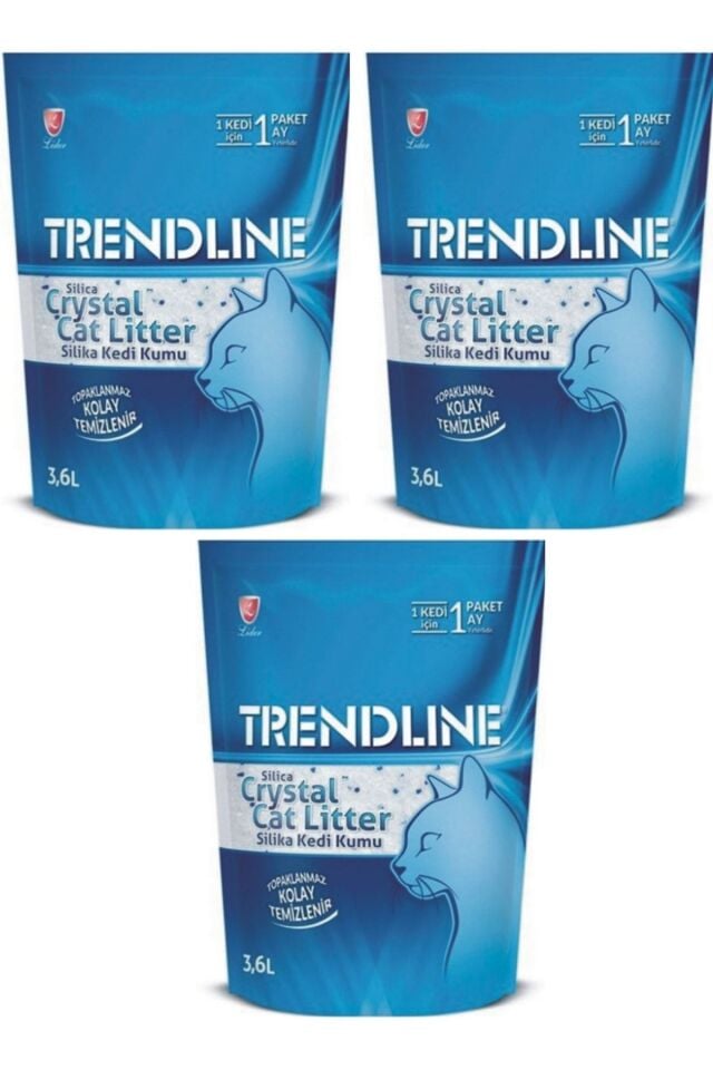 Silika Crystal Cat Litter Kedi Kumu 3,6 Litre X 3 Adet