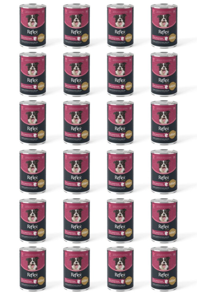 Köpek Konserve Kuzu Etli & Tatlı Patatesli Chunks in Gravy 400 Gr x 24 Adet