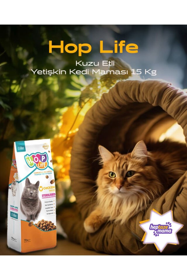 Hop Lıfe Tavuklu Kısır Yetişkin Kedi Maması 15 Kg