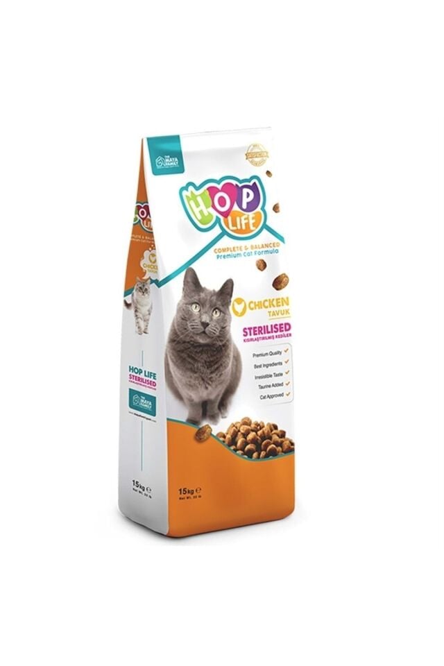 Hop Lıfe Tavuklu Kısır Yetişkin Kedi Maması 15 Kg