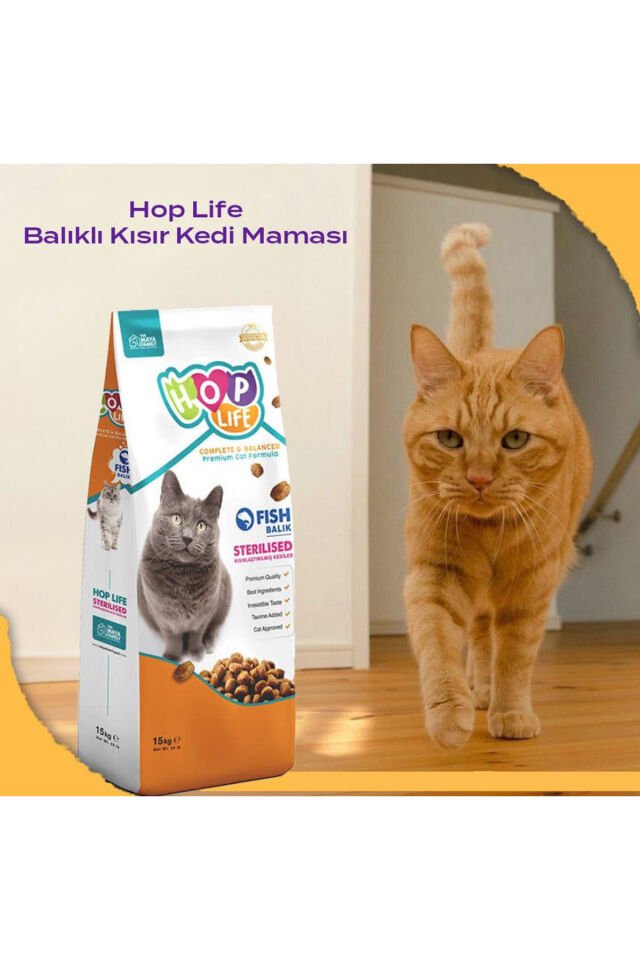 Hop Lıfe Balıklı Kısır Yetişkin Kedi Maması 15 Kg