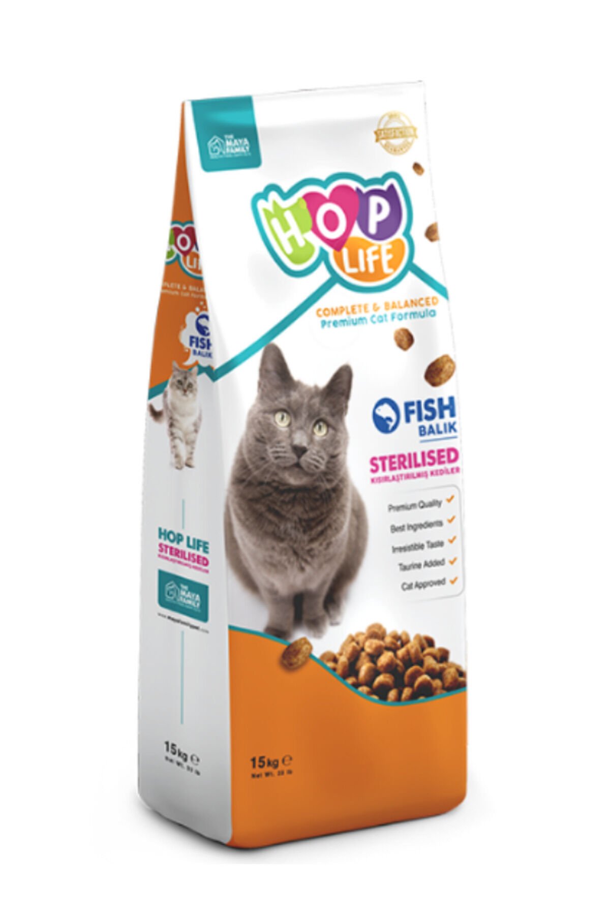 Hop Lıfe Balıklı Kısır Yetişkin Kedi Maması 15 Kg