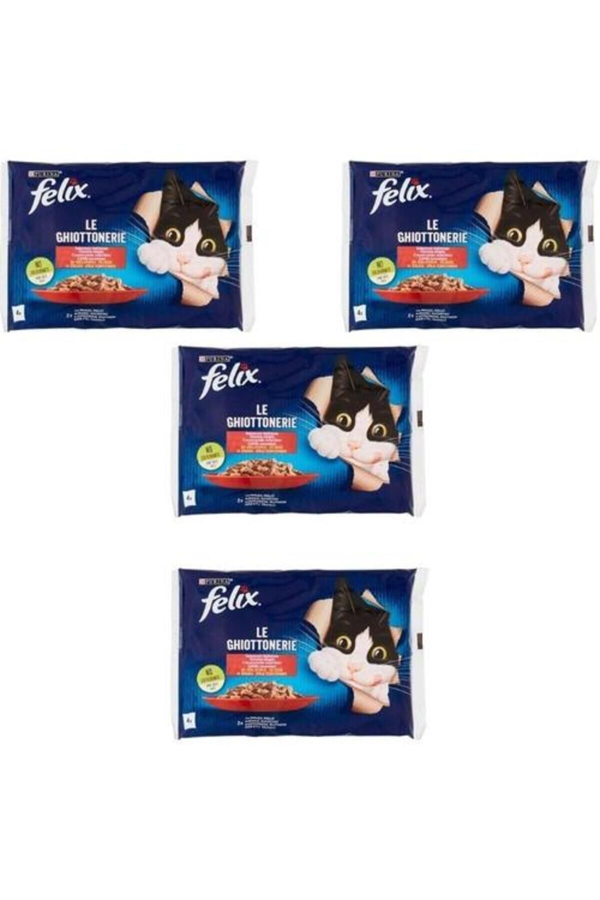 Felix Multipack Sığır Ve Tavuk Etli Yetişkin Yaş Kedi Maması 4x85gr X Adet