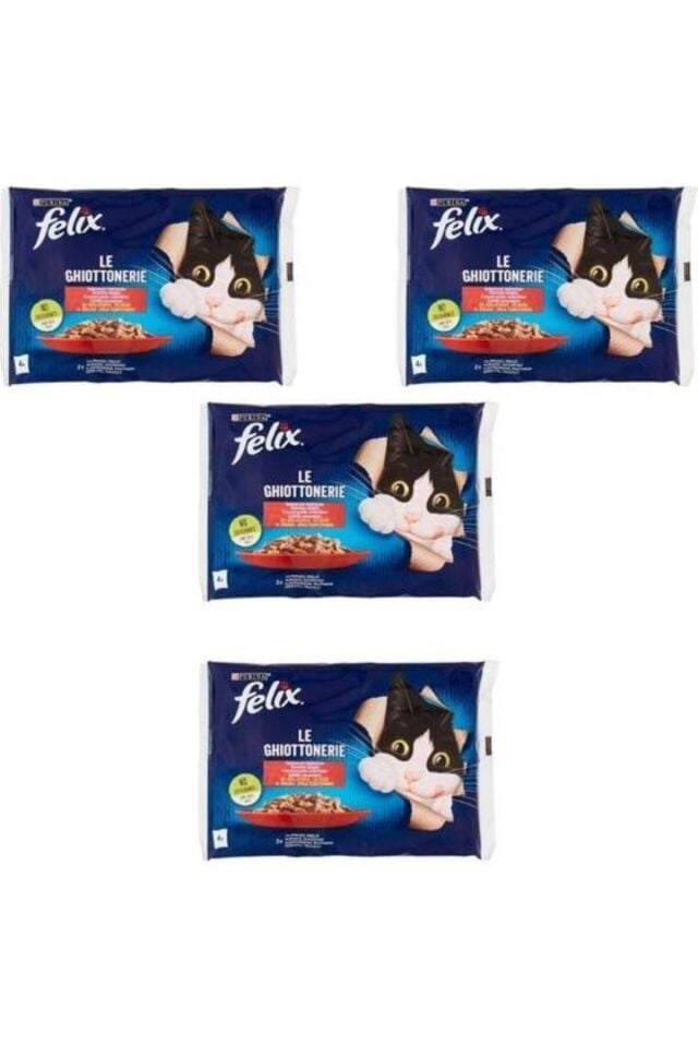 Felix Multipack Sığır Ve Tavuk Etli Yetişkin Yaş Kedi Maması 4x85gr X Adet