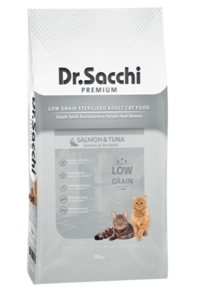 Dr Sacchi Premium Düşük Tahıllı Kısır Kedi Maması 10 Kg