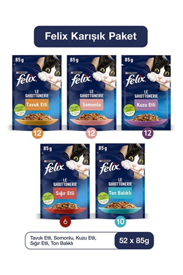 Karışık Yaş Kedi Maması 52 Adet