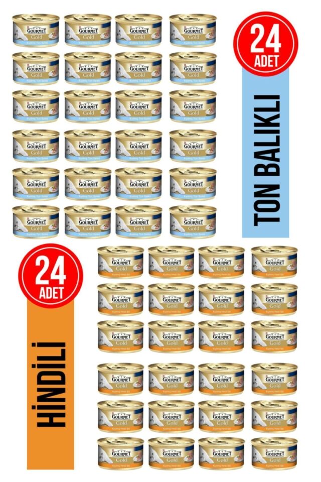 Gourmet Gold Ton Balıklı - Hindili Kedi Konserve 24 - 24 Adet