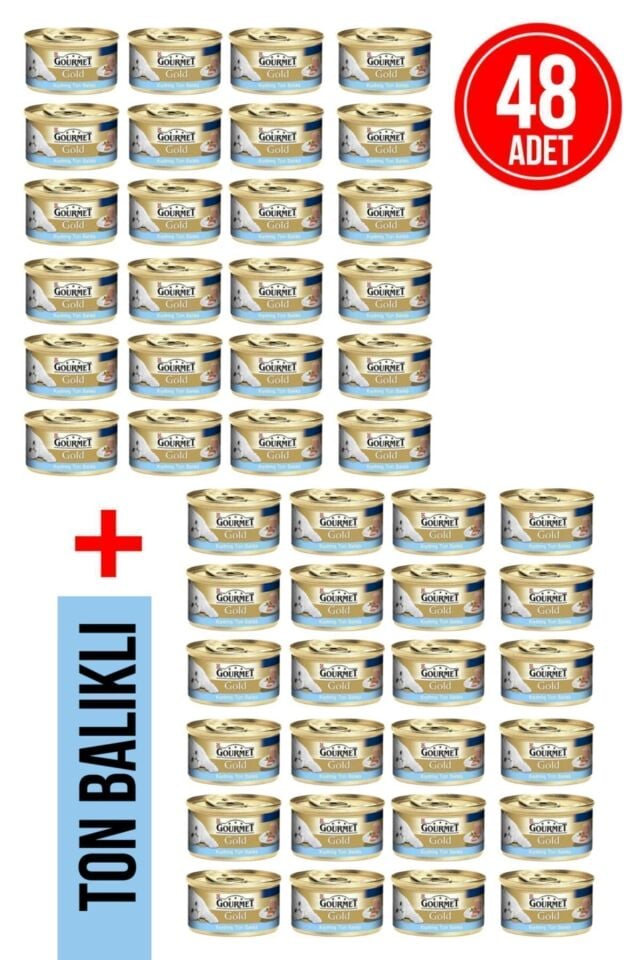 Kıyılmış Ton Balıklı Premium Yaş Kedi Maması 85gr 48 Adet Ekonomik Paket