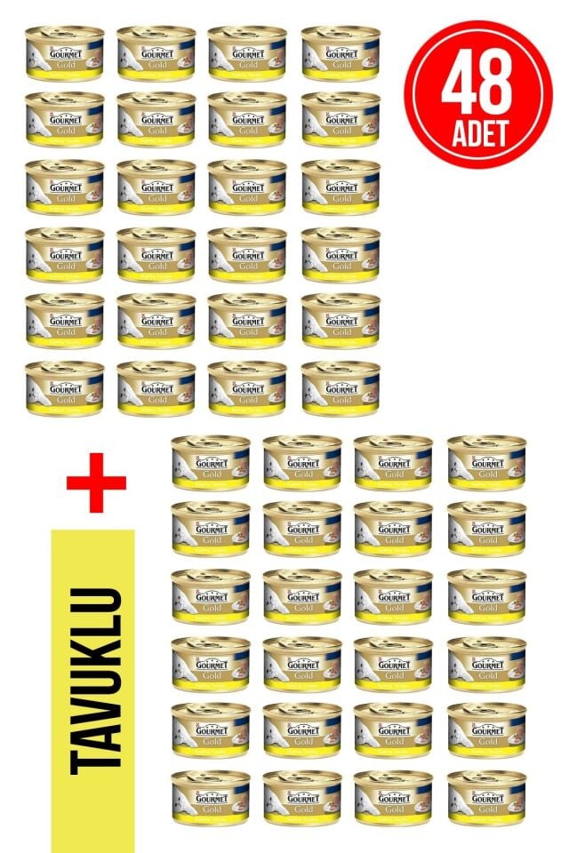 Kıyılmış Premium Tavuklu Yetişkin Kedi Konservesi 85 Gr X 48 Adet Ekonomik Paket