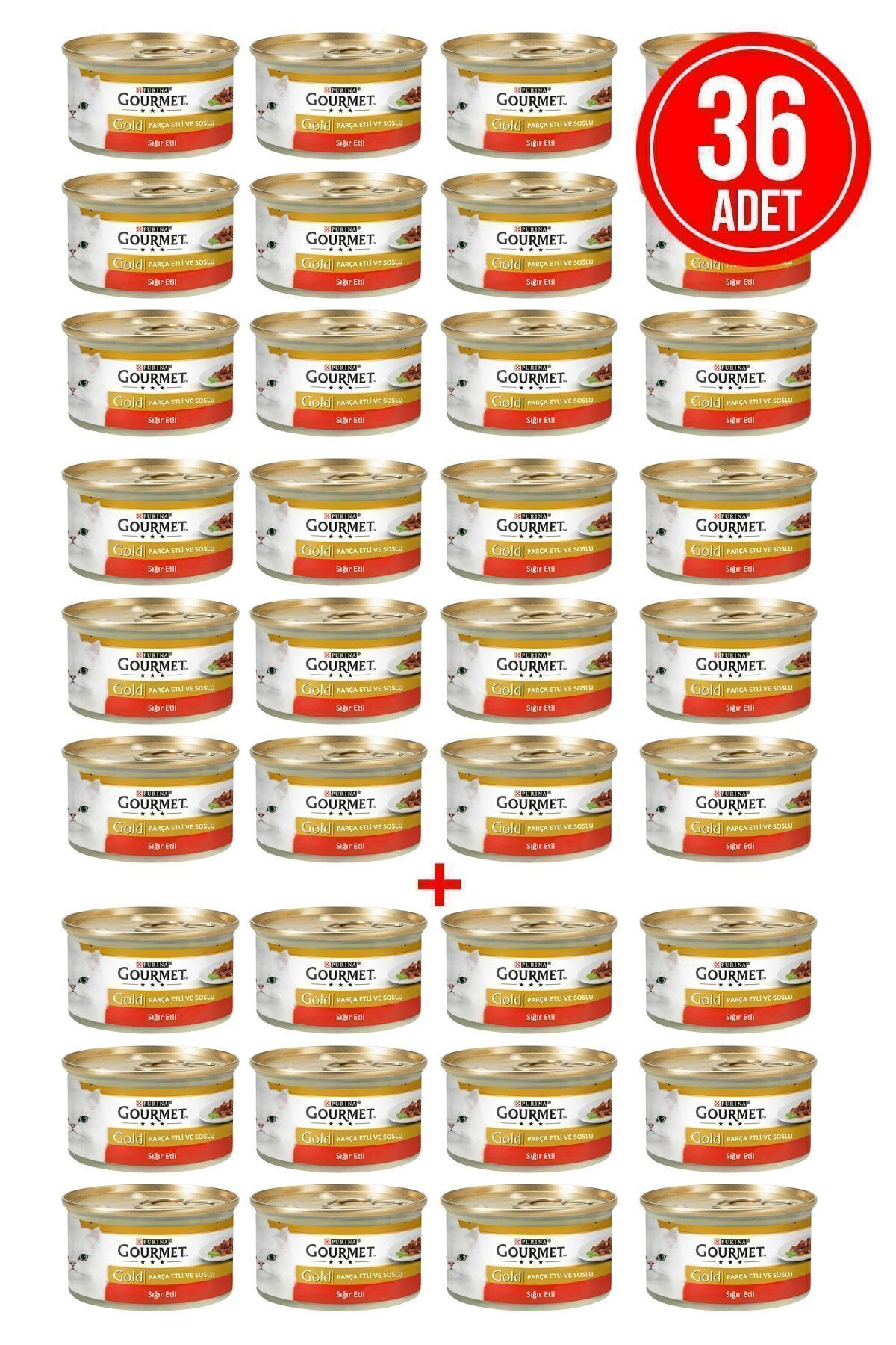 Purina Gold Sığır Etli Yetişkin Kıyılmış Kedi Konserve 36 x 85 G