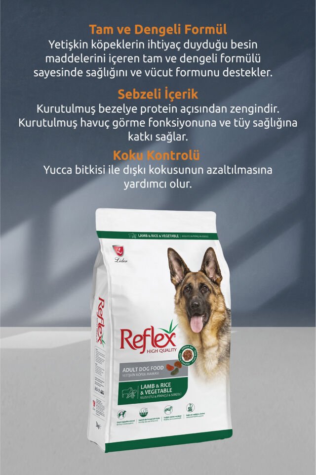 Kuzu Etli ve Sebzeli Yetişkin Köpek Maması 3 kg