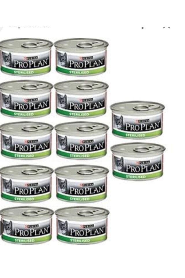 Proplan Sterilised Ton Balıklı Ve Somonlu Kısırlaştırılmış Yetişkin Kedi Maması Konserve 12x85 Gr
