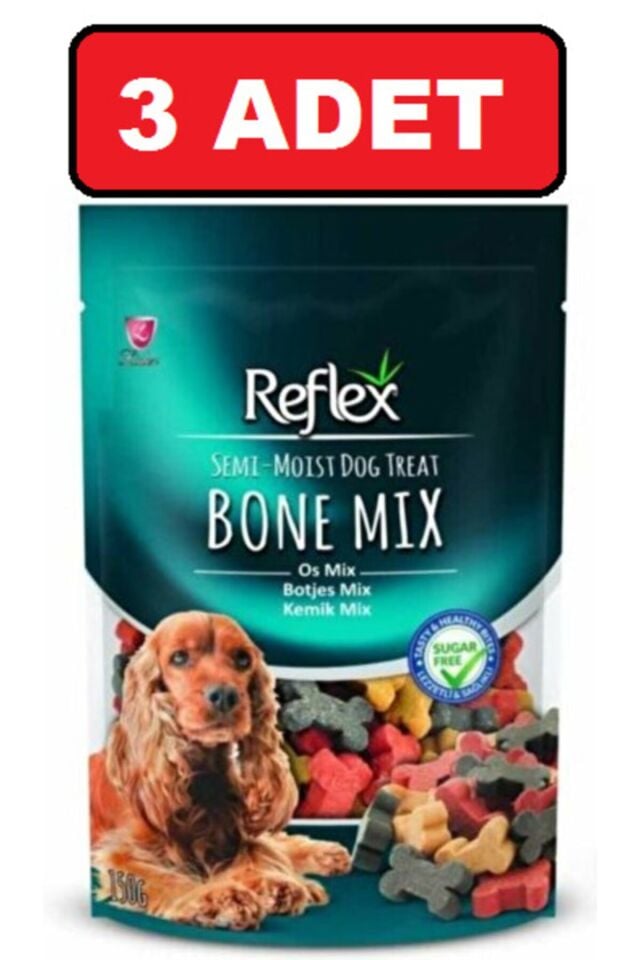 Köpek Ödül Maması Semı Moıst Dog Treat Bone Mix 3 Adet 150gr Kemik Mix