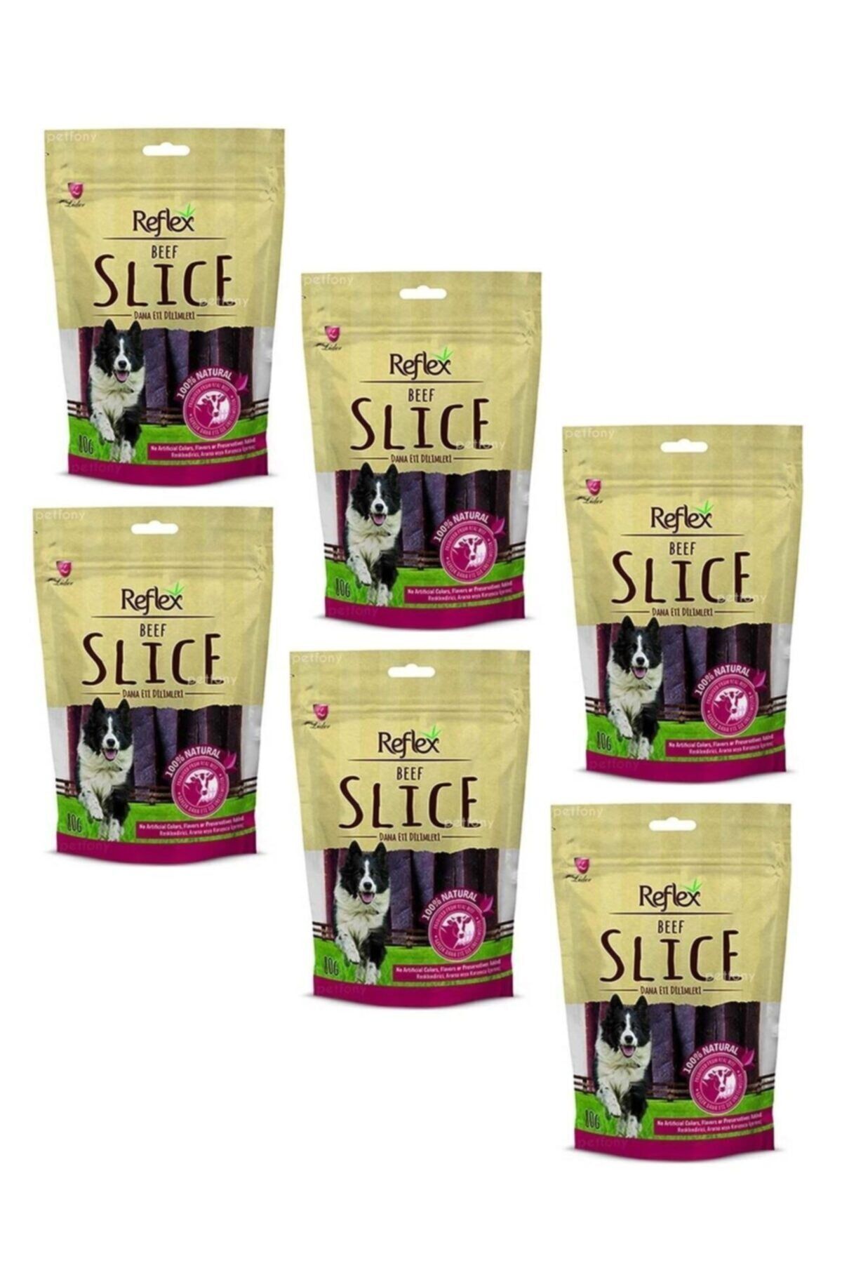 Kurutulmuş Beef Slice Sticks Biftekli Çubuk Köpek Ödülü 80 gr 6 Adet