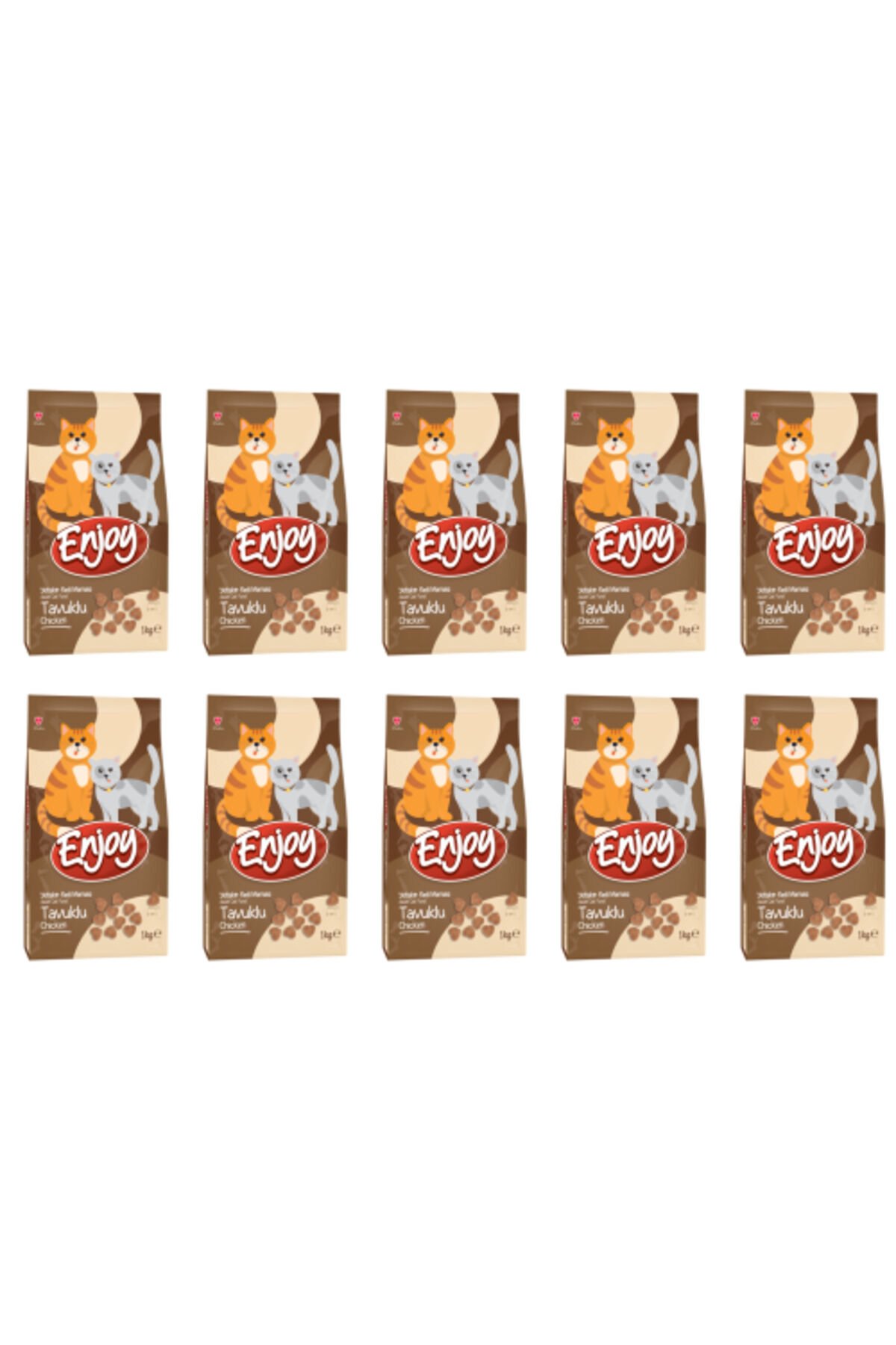 Yetişkin Kediler için Tavuklu Tam ve Dengeli Kedi Maması 1 kg x 10 Adet