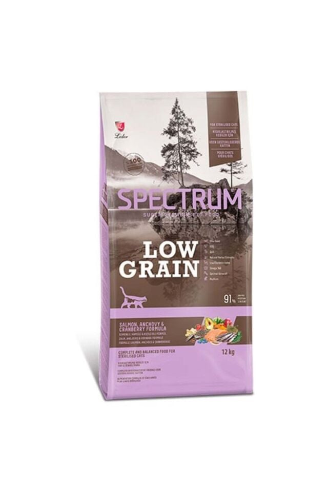 Düşük Tahıllı Somonlu Hamsili ve Yaban Mersinli Kısırlaştırılmış Kedi Maması 12 Kg