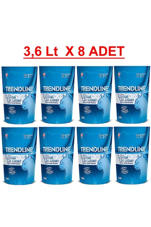 Kristal Silika Kedi Kumu - 3.6 Lt X 8 Adet ( 8 Li )