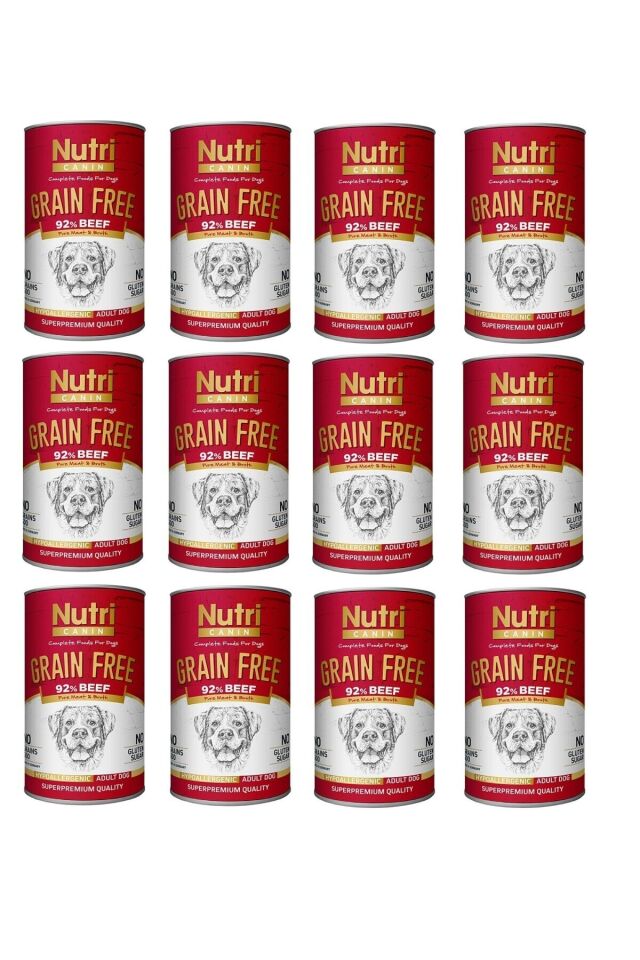 Nutri Tahılsız Biftekli Köpek Konserve 400 Gr. X 12 Adet