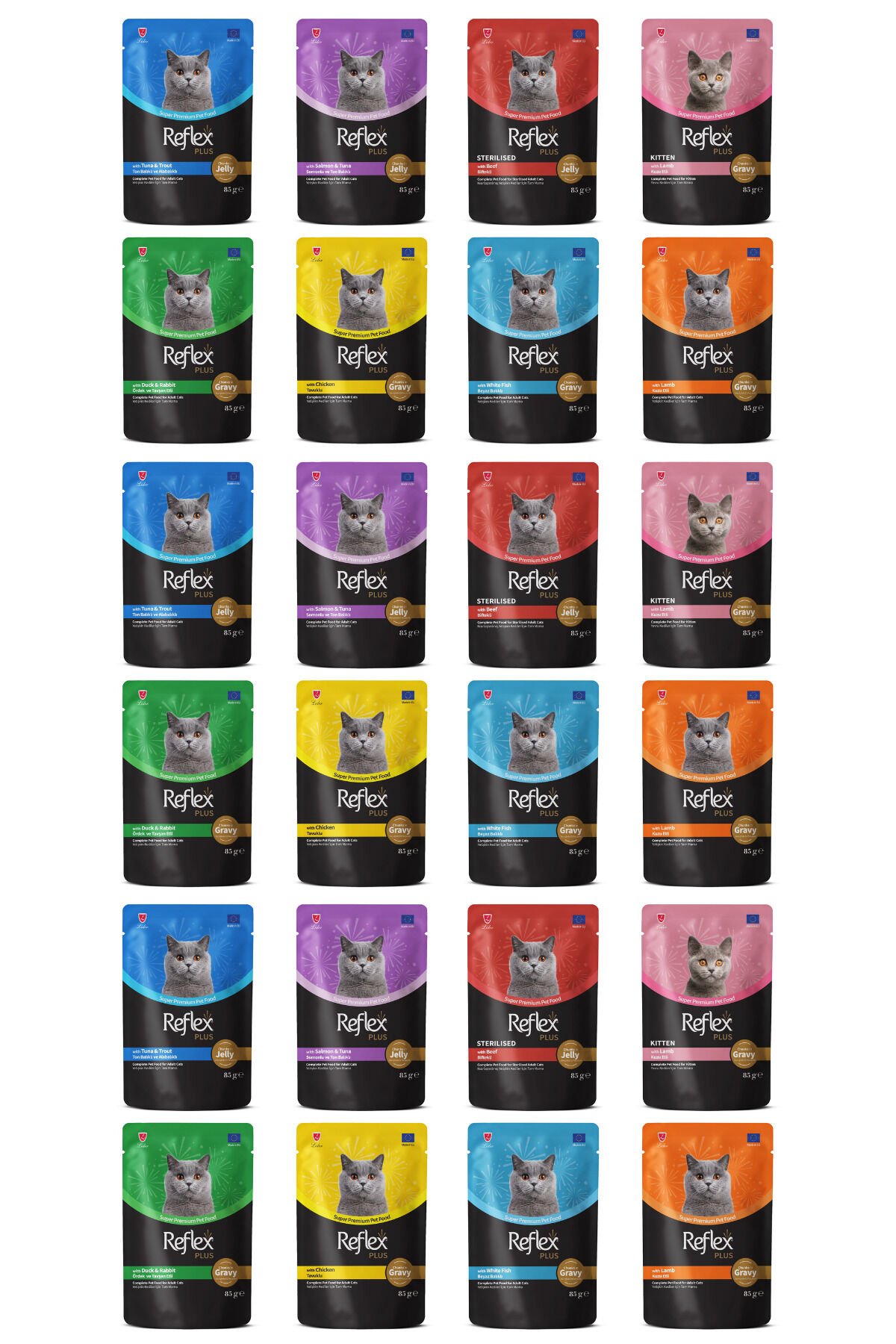 Karışık Soslu Kedi Yaş Maması Kedi Pouch 85 Gr X 24 Adet
