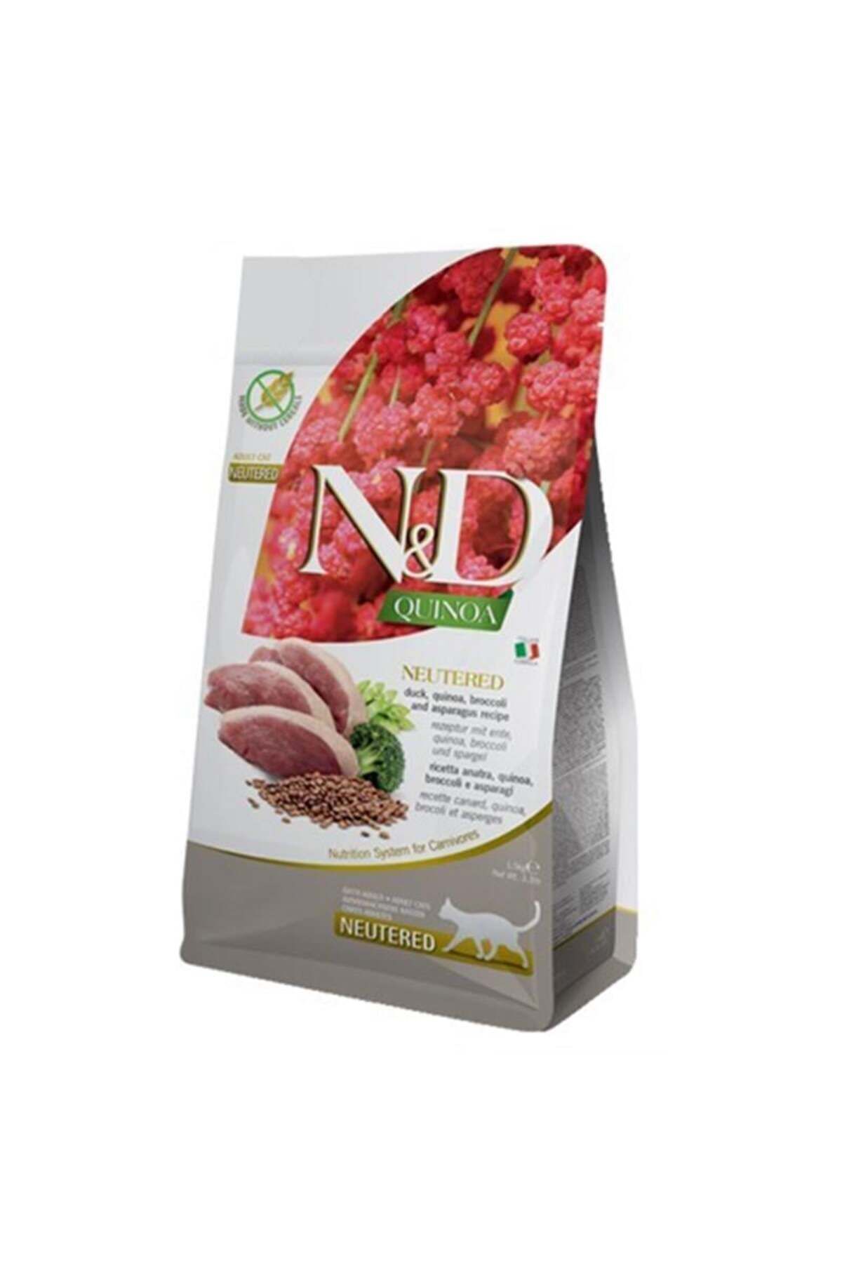 Quinoa Ördekli ve Brokolili Kısırlaştırılmış Kedi Maması 1.5 Kg