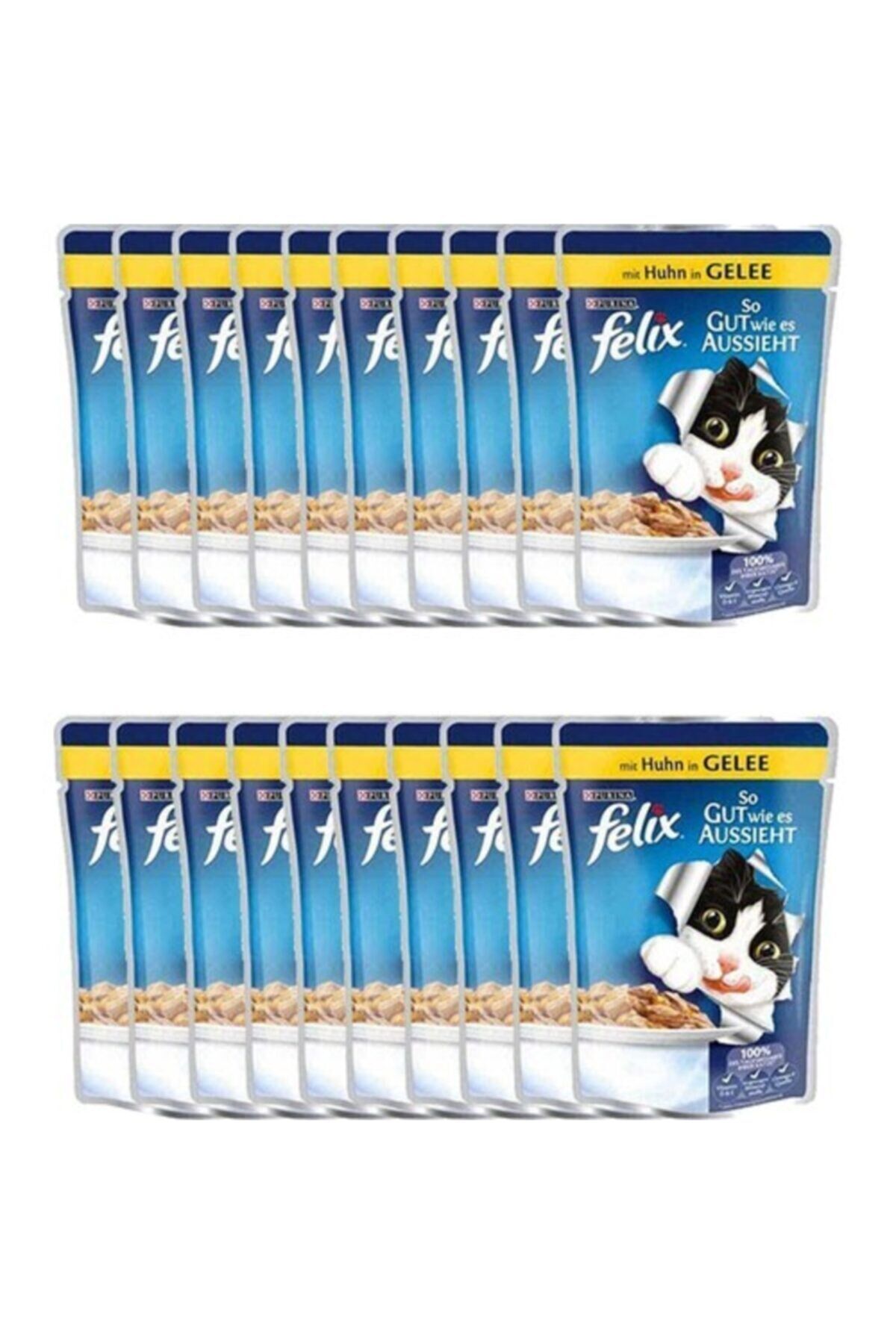 Yetişkin Kedi Konservesi Pouch Tavuk Etli 20'li Paket