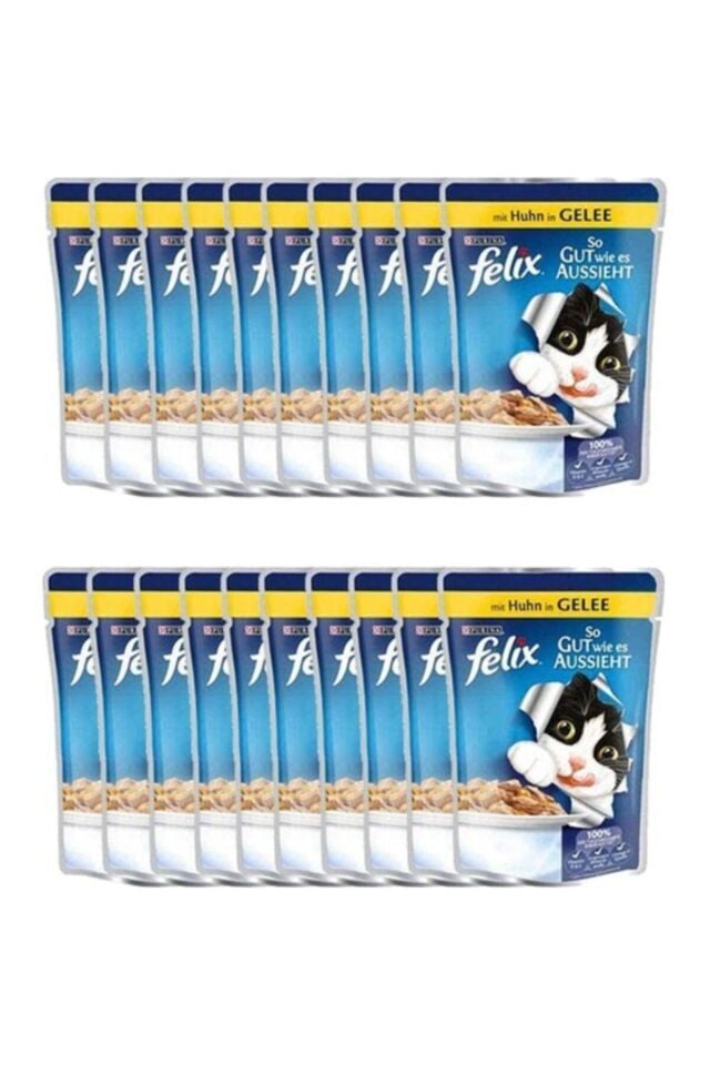 Yetişkin Kedi Konservesi Pouch Tavuk Etli 20'li Paket