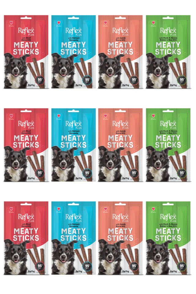 4 Çeşit Karma Köpek Ödül Çubuğu 12 Li Set