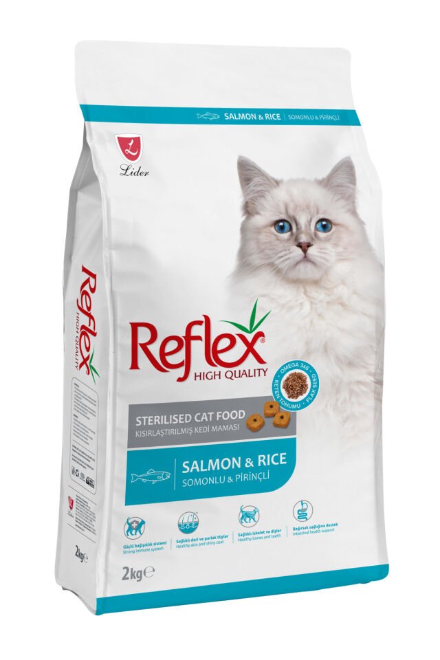 Reflex Kısırlaştırılmış / Sterilised Somonlu ve Pirinçli Kedi Maması 2 kg